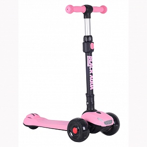 Самокат трёхколёсный Black Aqua S00468 светящиеся колёса, розовый (Black Aqua, 7489RT)